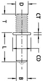 Collar Stud - .215 Weld Base with 1/4-20 Thread - Mild Steel - 100 ea Per Box - www.StudWeldingStore.com