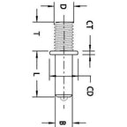 Collar Stud - .330 Weld Base with 3/8-16 Thread - Mild Steel - www.StudWeldingStore.com