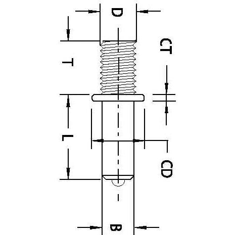 Collar Stud - .330 Weld Base with 3/8-16 Thread - Mild Steel - www.StudWeldingStore.com
