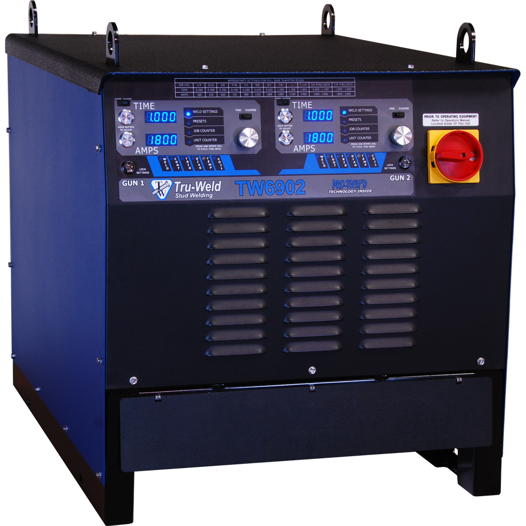 TW6902 - Dual Gun - 1 1/4" Max Stud Diameter - www.StudWeldingStore.com.  Wired to be interchangeable with Nelson Stud Welding Guns and Welder
